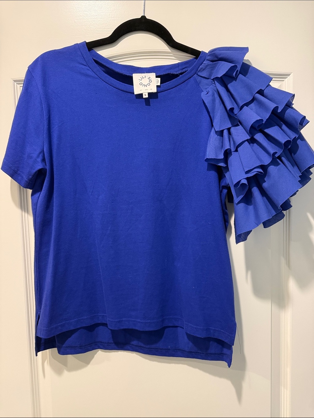 Jill & Ally Royal Blue Ruffle Sleeve Tee